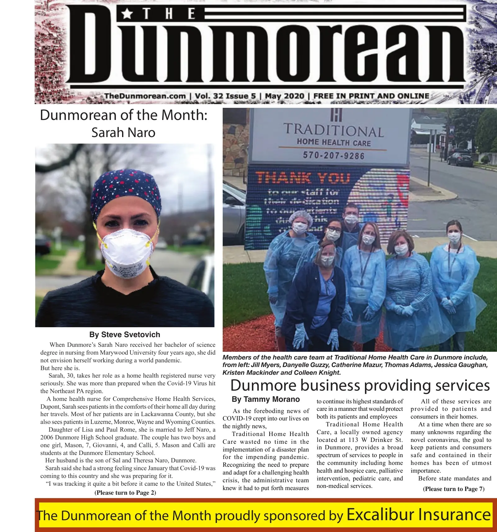 Front page of the May 2020 Dunmorean