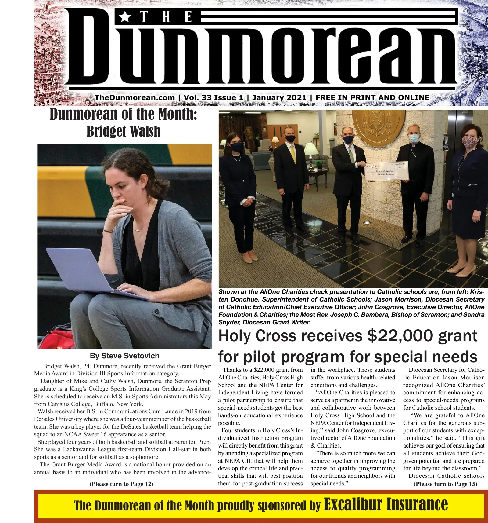 Front page of the January 2021 Dunmorean