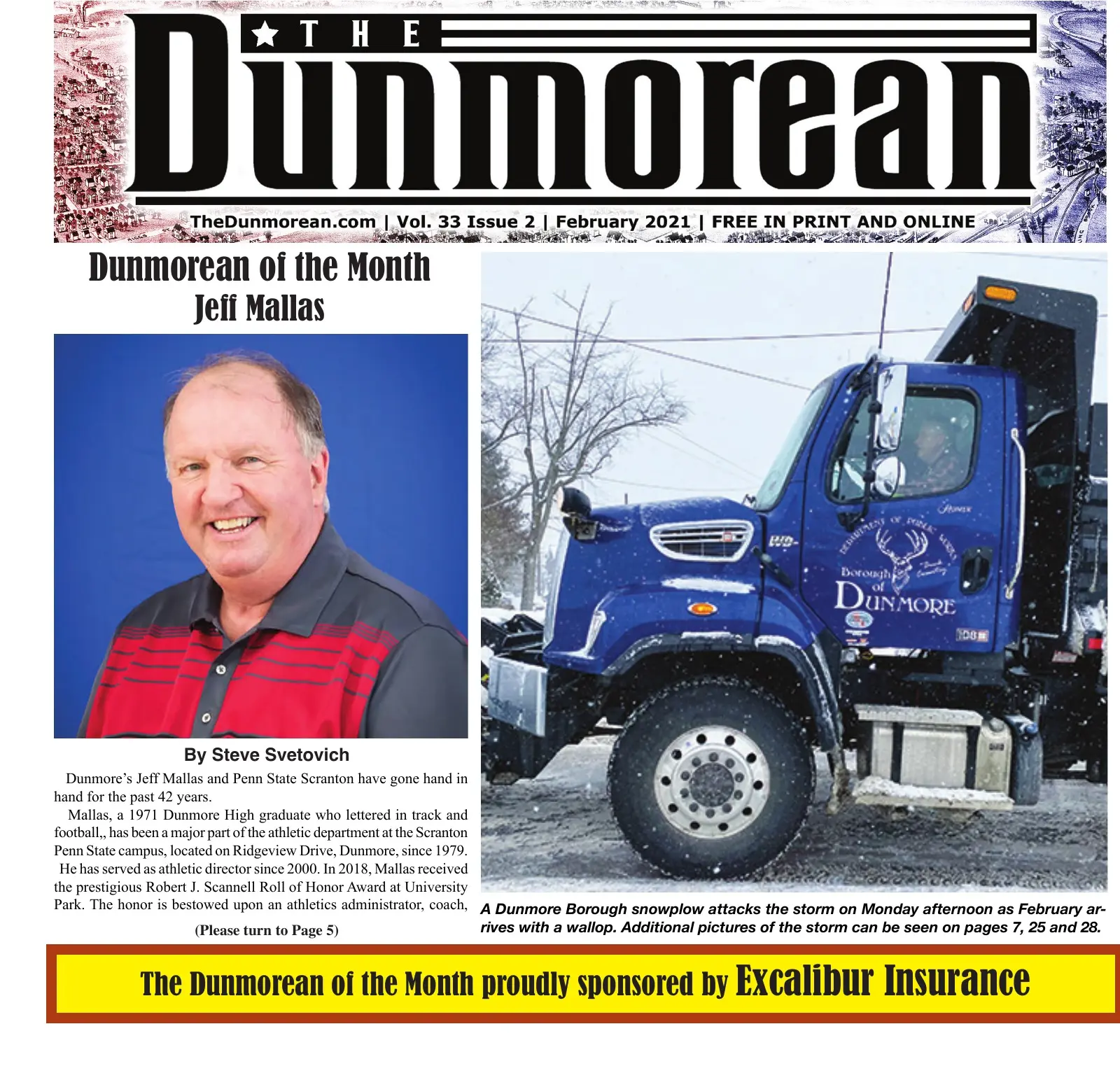 Front page of the February 2021 Dunmorean