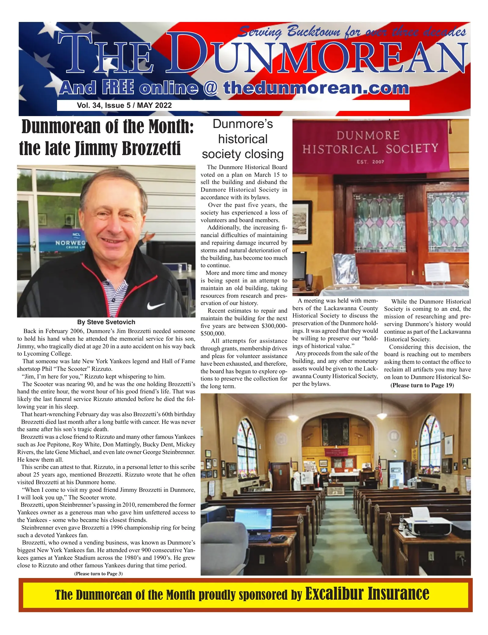 Front page of the May 2022 Dunmorean