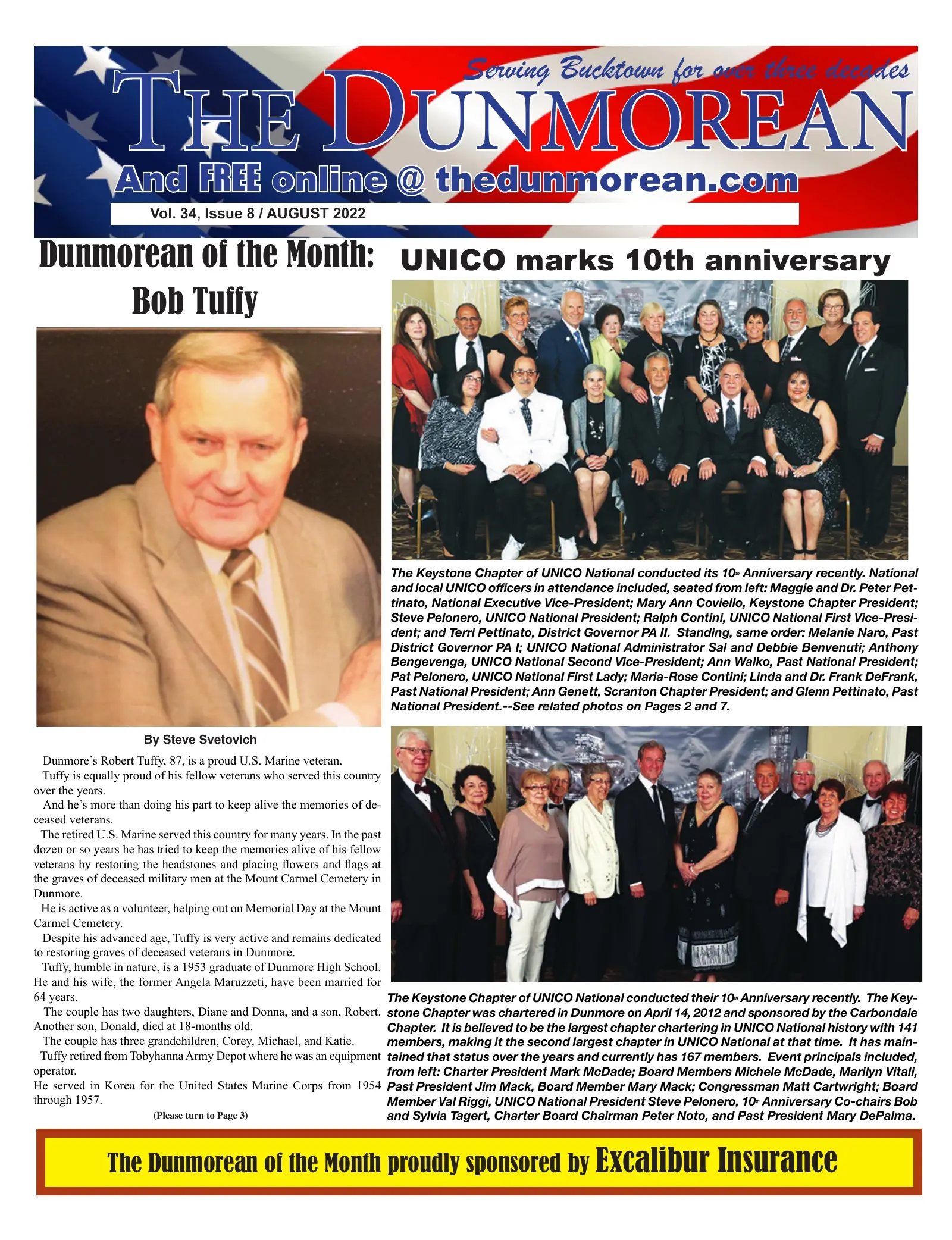 Front page of the August 2022 Dunmorean