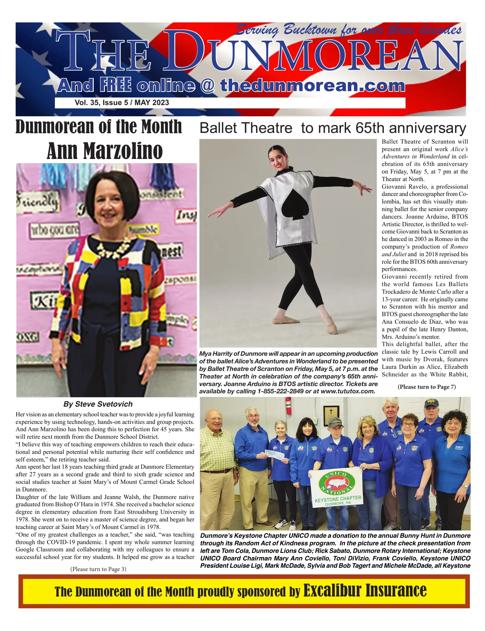 Front page of the May 2023 Dunmorean