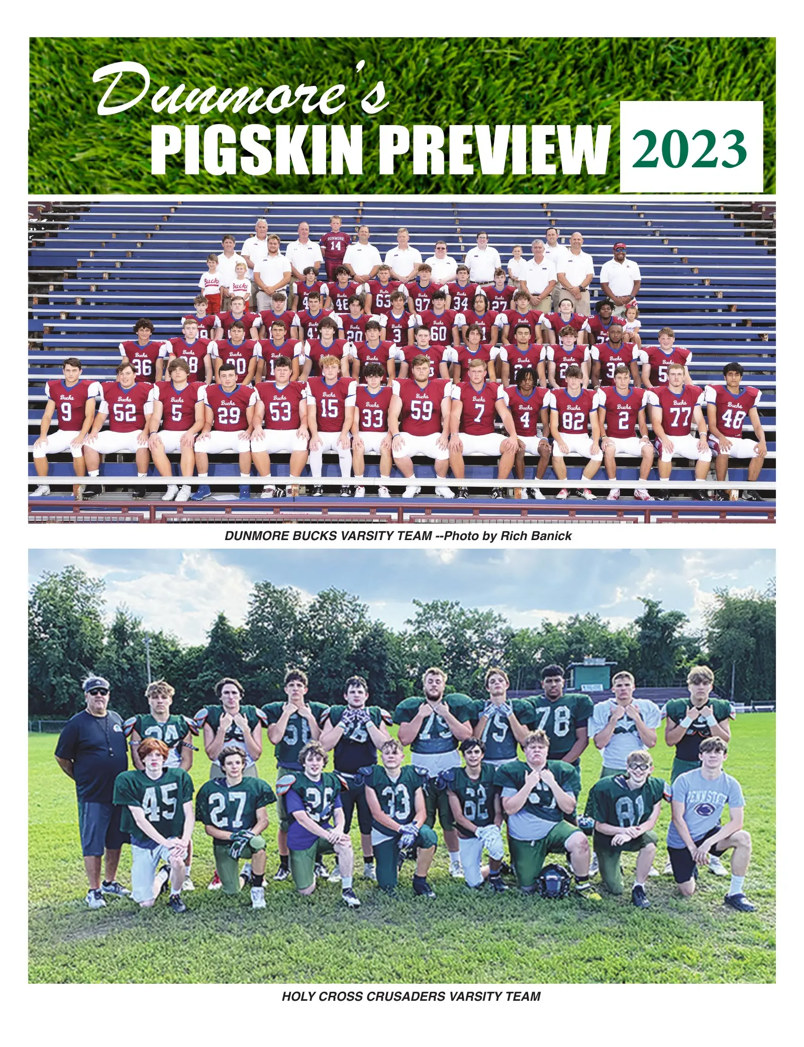Front page of the 2023 Football Preview Dunmorean