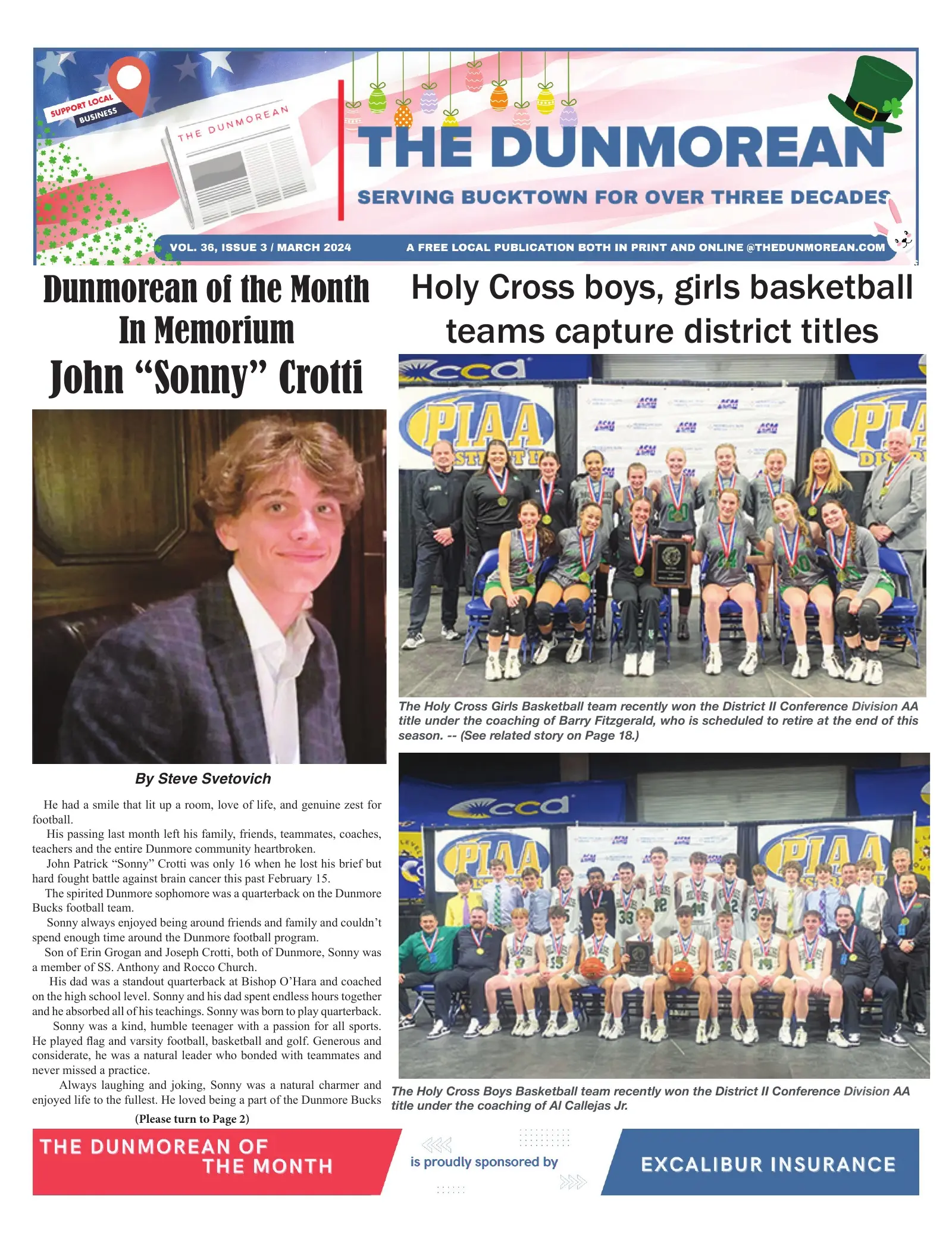 Front page of the March 2024 Dunmorean