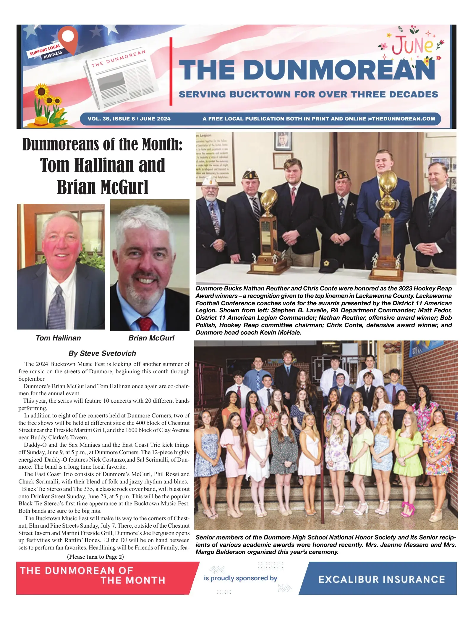 Front page of the June 2024 Dunmorean