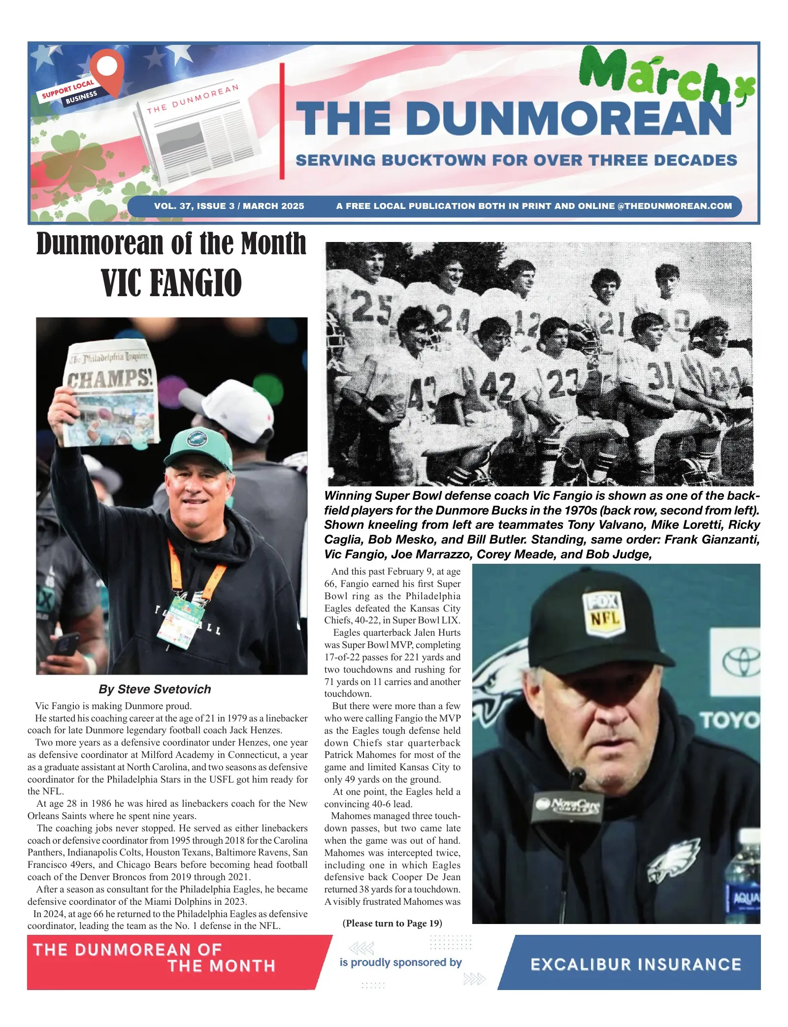 Front page of the March 2025 Dunmorean