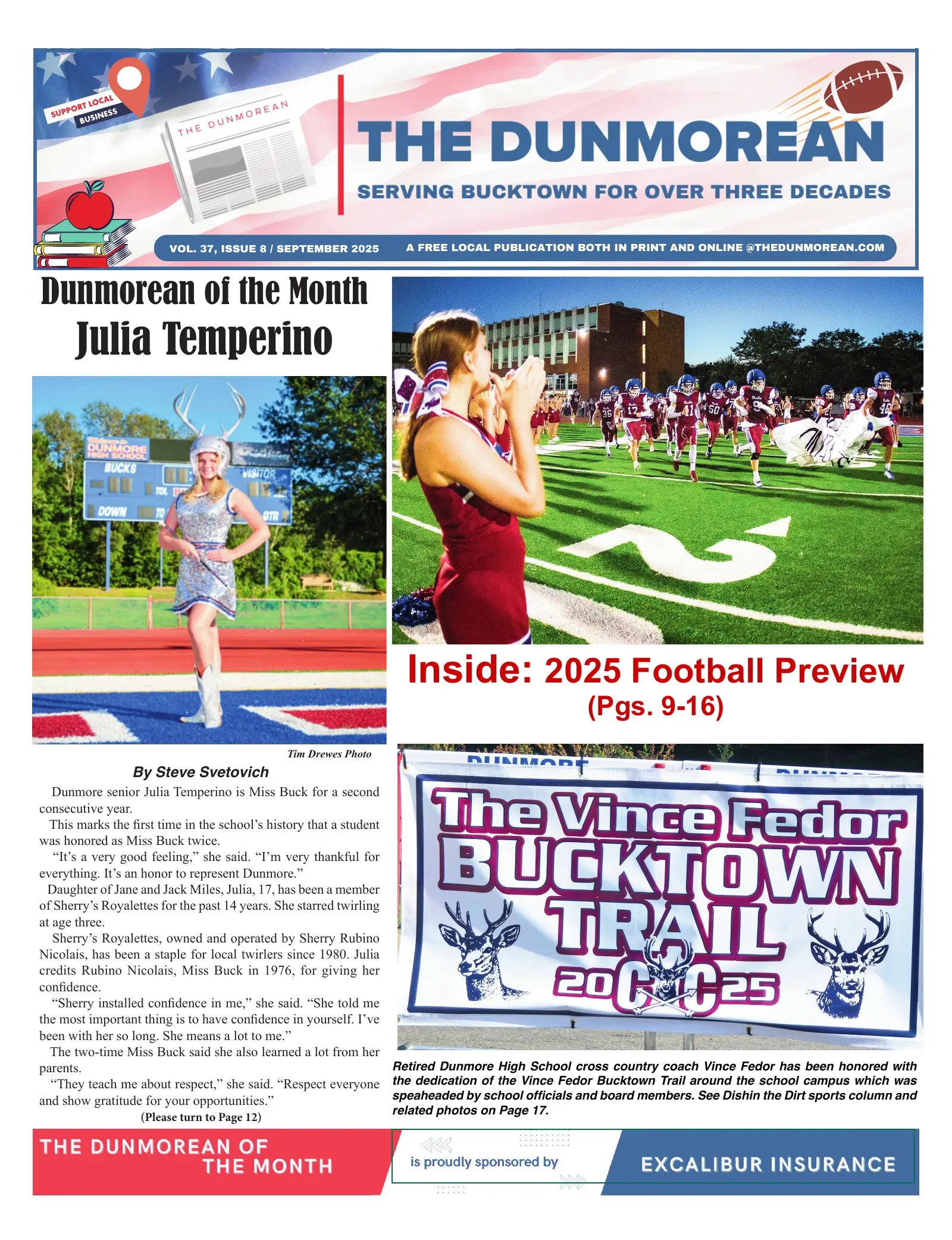 Front page of the September 2025 Dunmorean